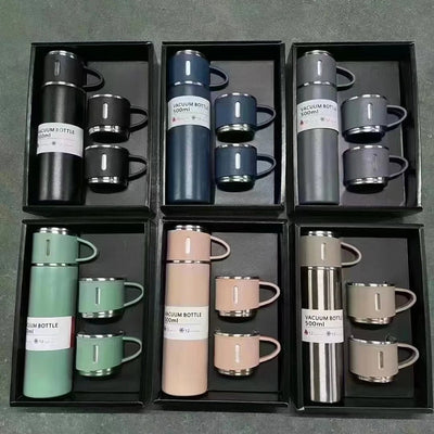 Juego de vasos térmicos reutilizables con caja de regalo 500ml 3 en 1 con aislamiento de acero inoxidable reutilizable - Racquet Online