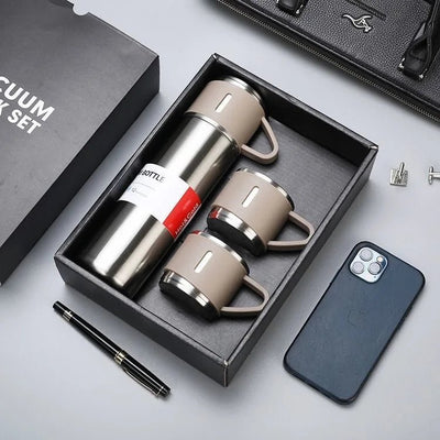 Juego de vasos térmicos reutilizables con caja de regalo 500ml 3 en 1 con aislamiento de acero inoxidable reutilizable - Racquet Online