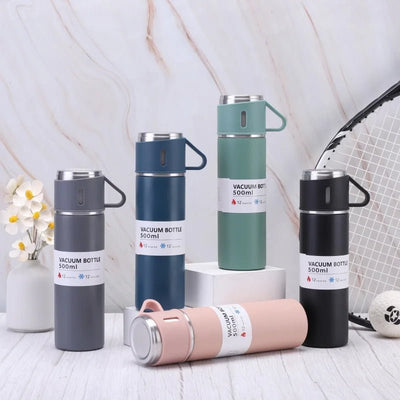 Juego de vasos térmicos reutilizables con caja de regalo 500ml 3 en 1 con aislamiento de acero inoxidable reutilizable - Racquet Online