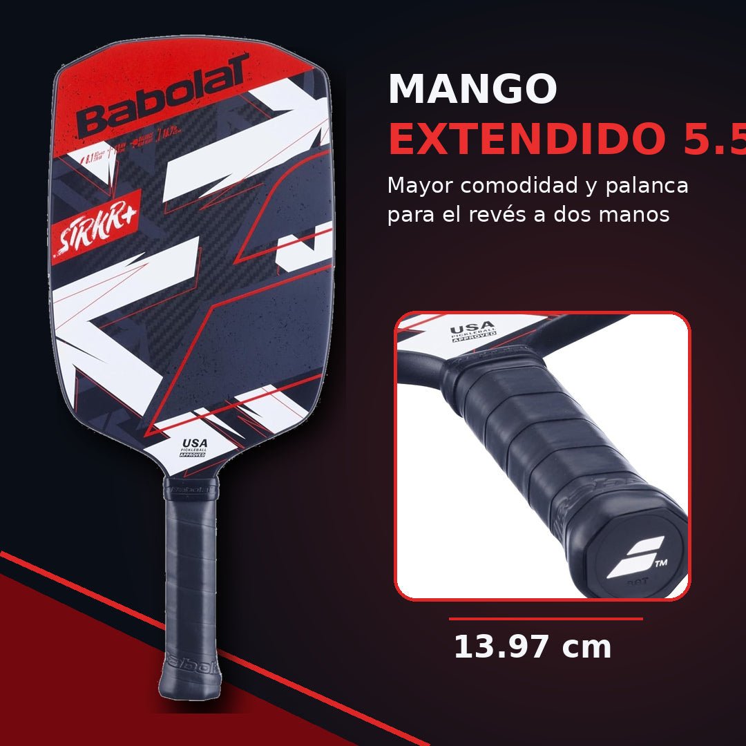 Raqueta de Pickleball Babolat STRKR + Negro/Rojo - Racquet Online