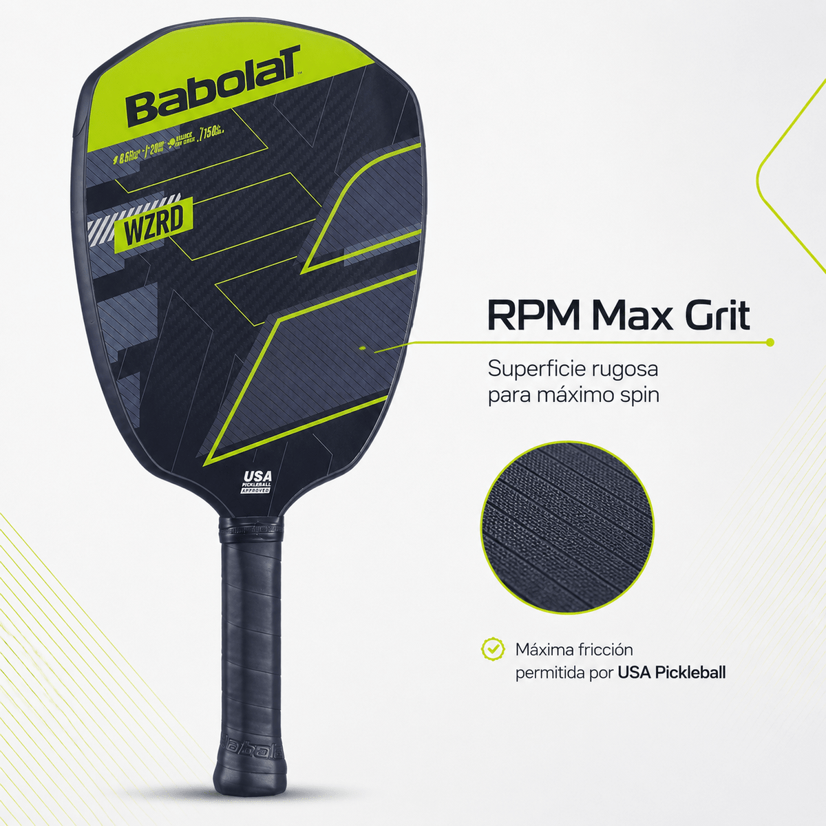 Raqueta de Pickleball Babolat WZRD Negro/Verde - Racquet Online