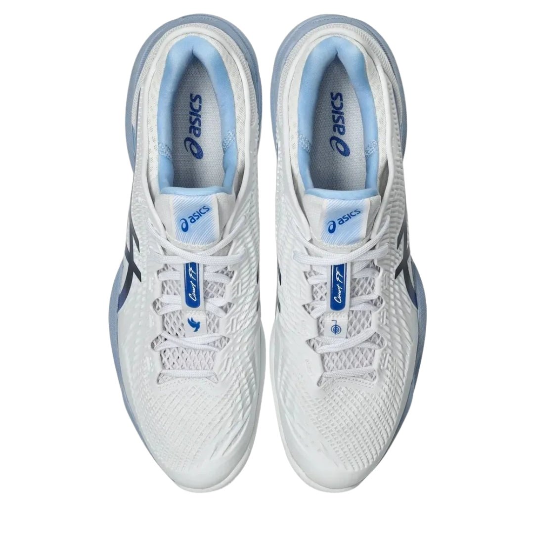 Tenis Asics Court FF 3 Novak Clay White/Tuna Blue - Racquet Online