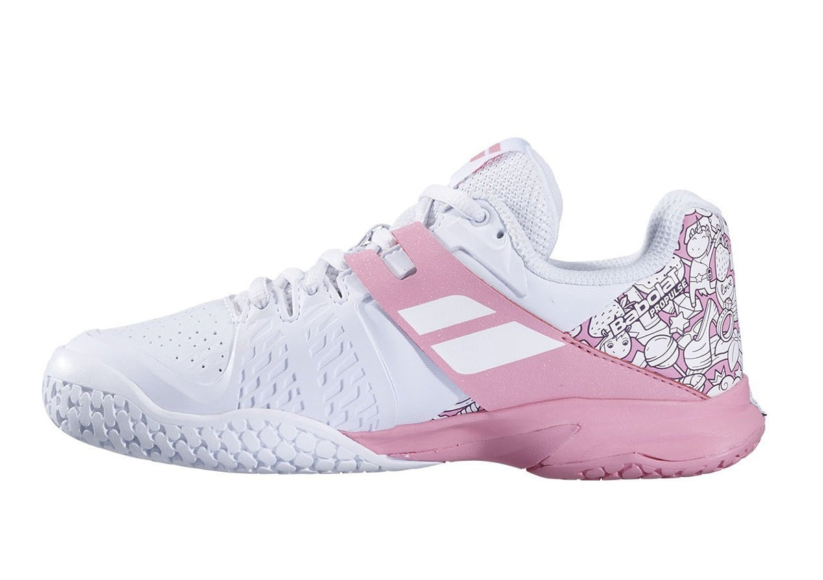 Calzado Babolat Propulse AC Junior Blanco/Rosa Geranio - Racquet Online