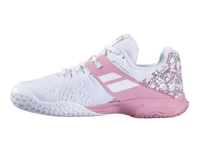 Calzado Babolat Propulse AC Junior Blanco/Rosa Geranio - Racquet Online
