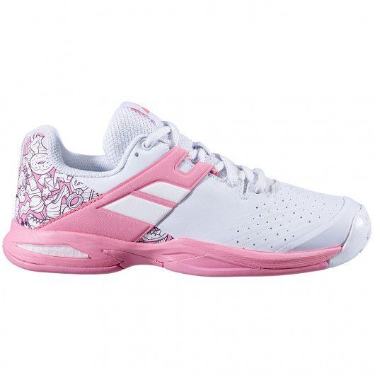 Calzado Babolat Propulse AC Junior Blanco/Rosa Geranio - Racquet Online
