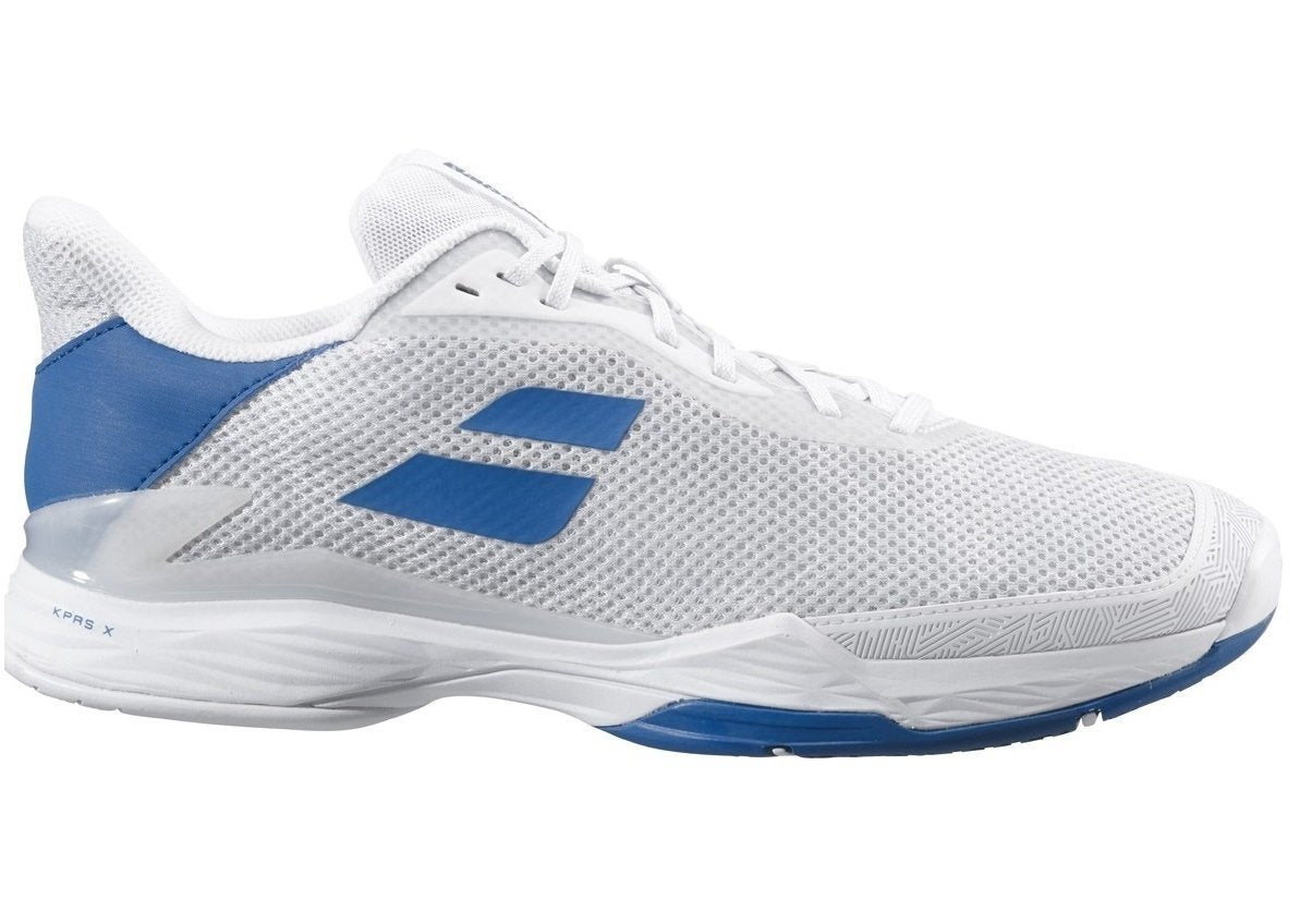 Calzado De Tennis Babolat Jet Tere All Court Blanco/ Azul Saxon - Racquet Online