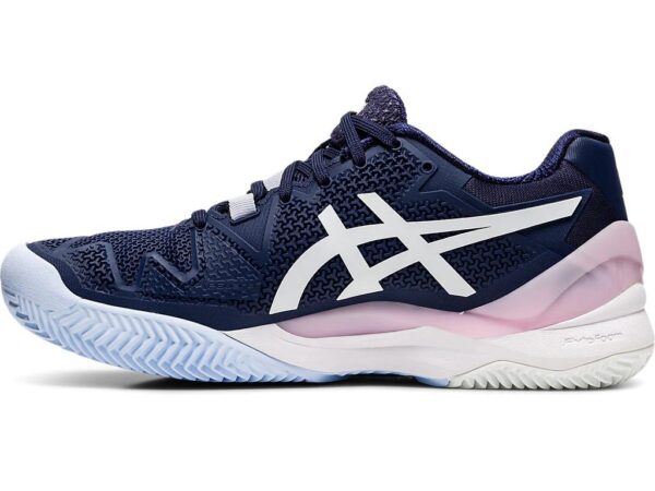 Asics Gel-Resolution 8 Clay Dama Marino/Blanco - Racquet Online